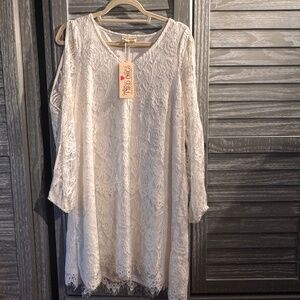 Southern Fried Chics White Lace Dress